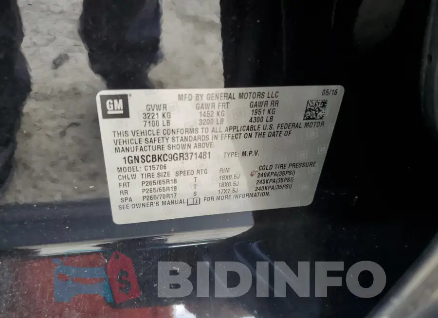 1GNSCBKC9GR371481 Photo# 13