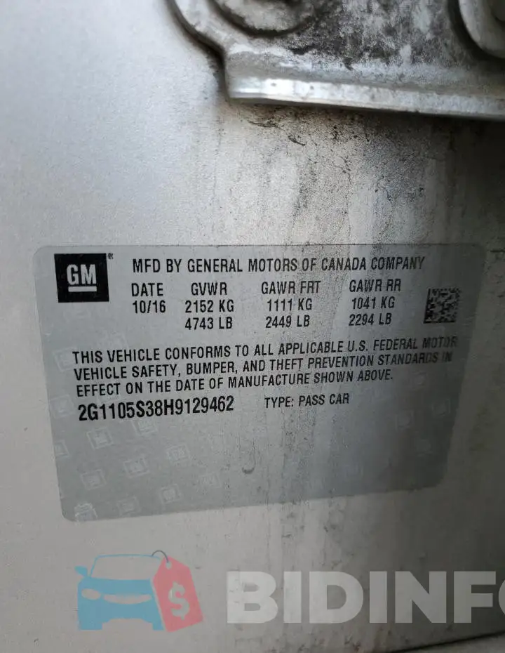 2G1105S38H9129462 Photo# 12