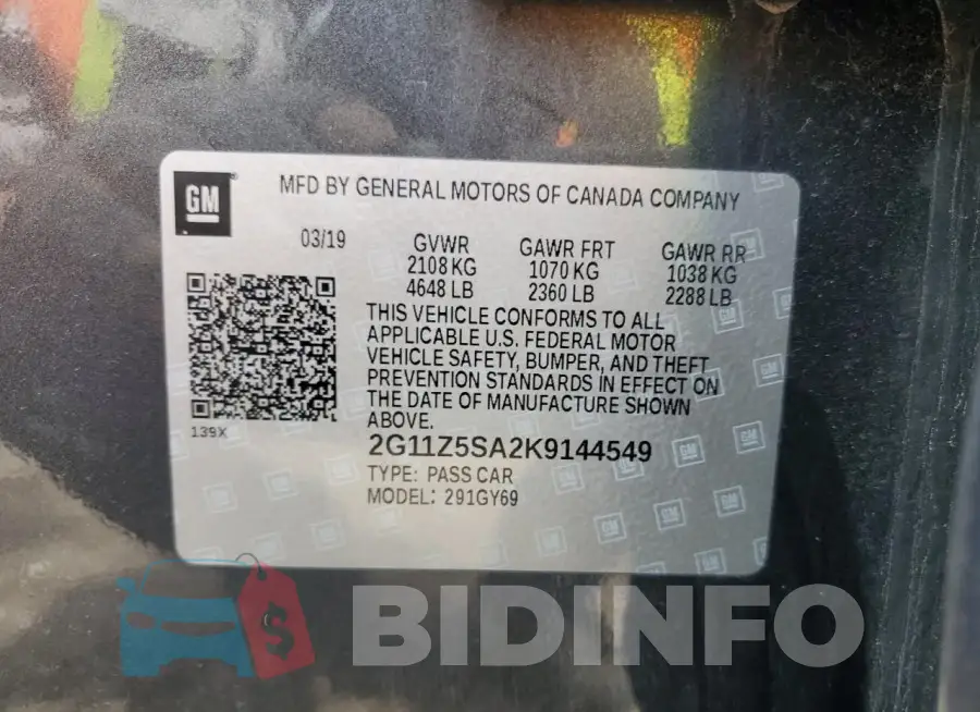2G11Z5SA2K9144549 Photo# 13