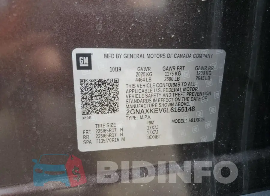 2GNAXKEV6L6165148 Photo# 13