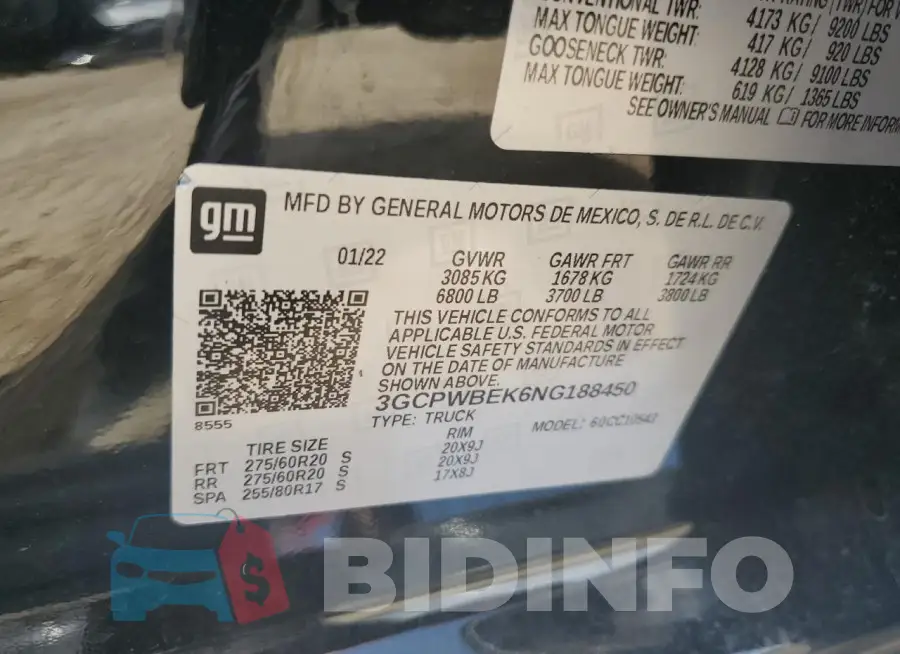 3GCPWBEK6NG188450 Photo# 12