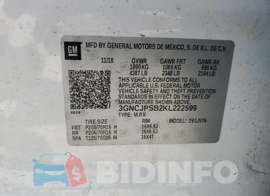 3GNCJPSB2KL222599 Photo# 13