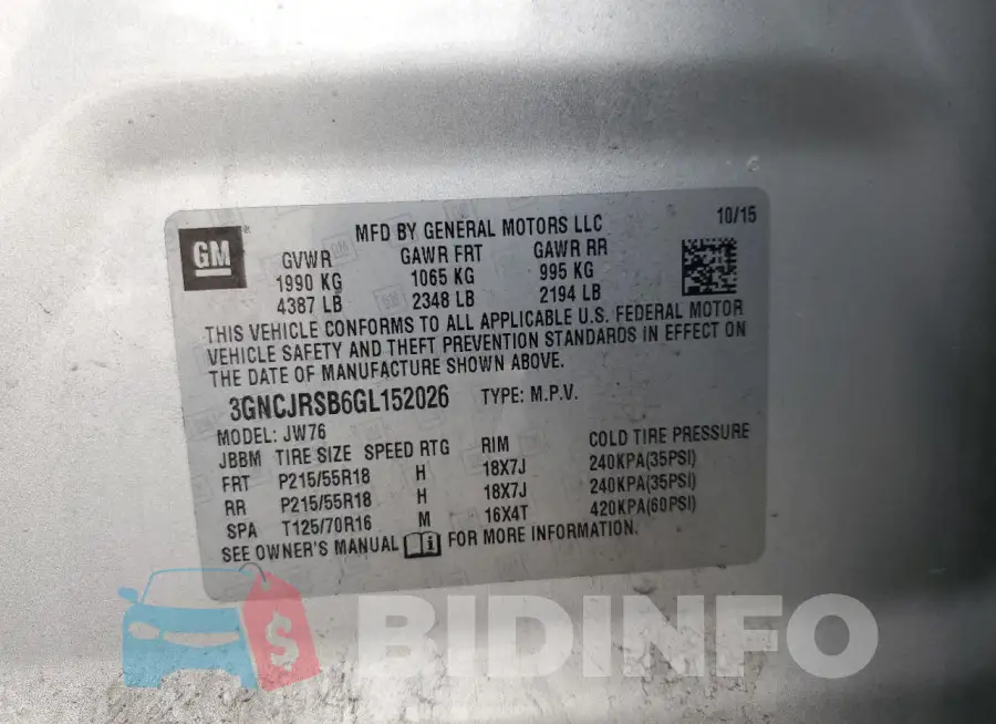 3GNCJRSB6GL152026 Photo# 12