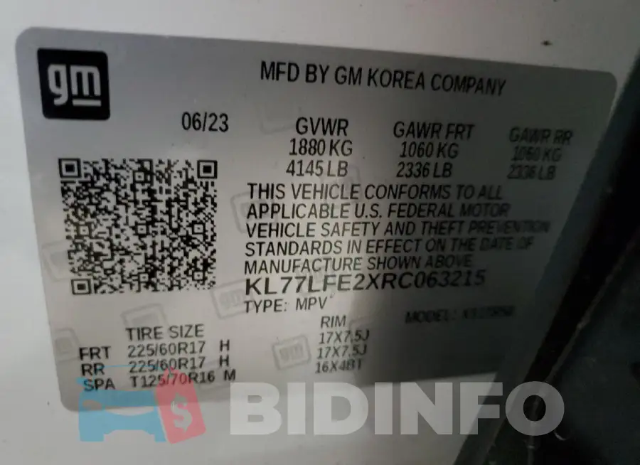 KL77LFE2XRC063215 Photo# 13