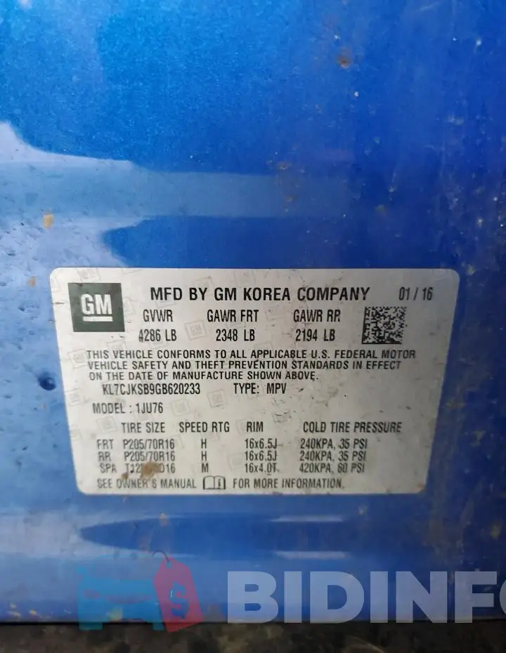 KL7CJKSB9GB620233 Photo# 13