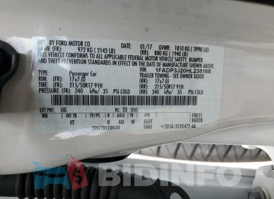 1FADP3J20HL238168 Photo# 13