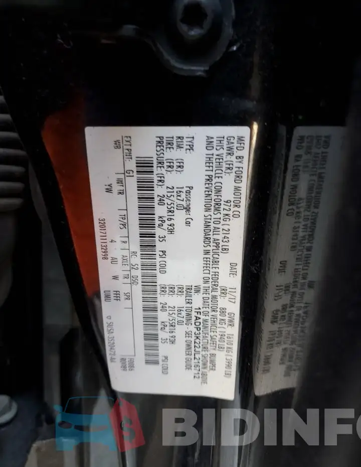 1FADP3K22JL216712 Photo# 12