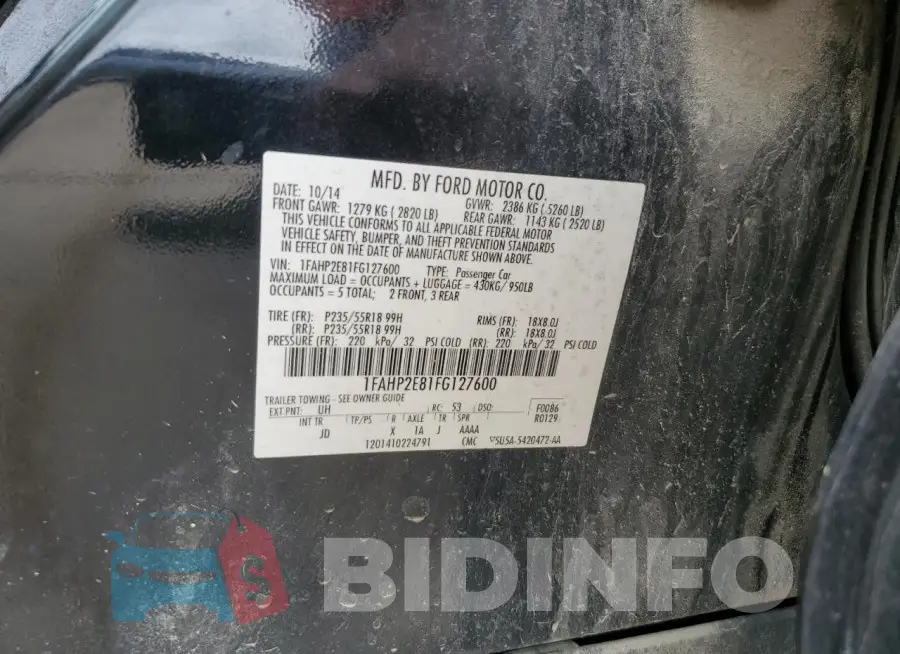 1FAHP2E81FG127600 Photo# 12