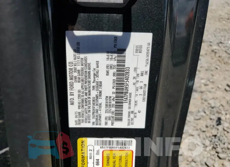 1FATP8UH5F5402833 Photo# 12