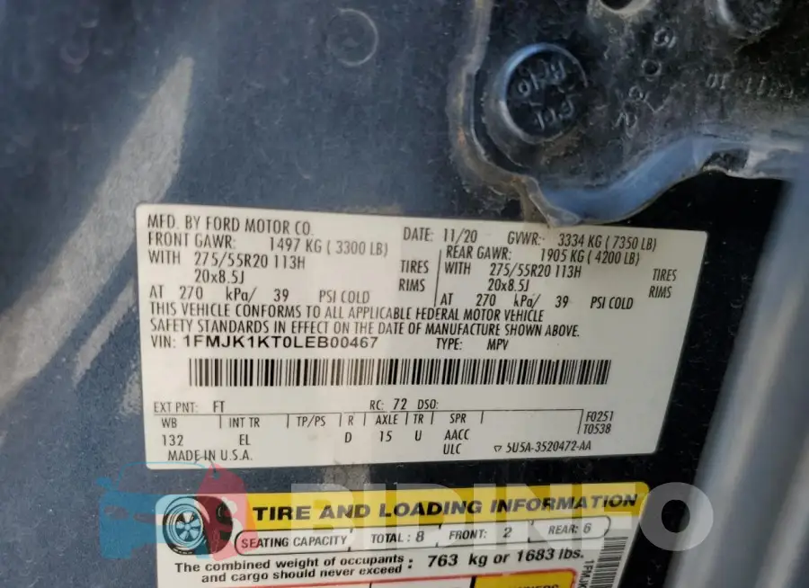 1FMJK1KT0LEB00467 Photo# 13