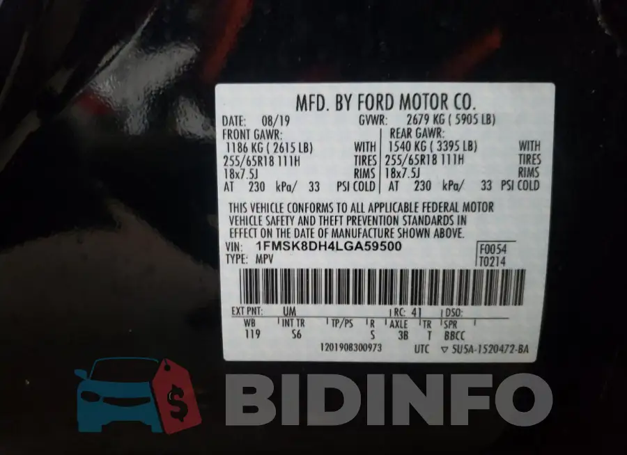 1FMSK8DH4LGA59500 Photo# 10