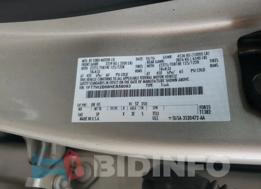 1FT7W2B68HEB58093 Photo# 12