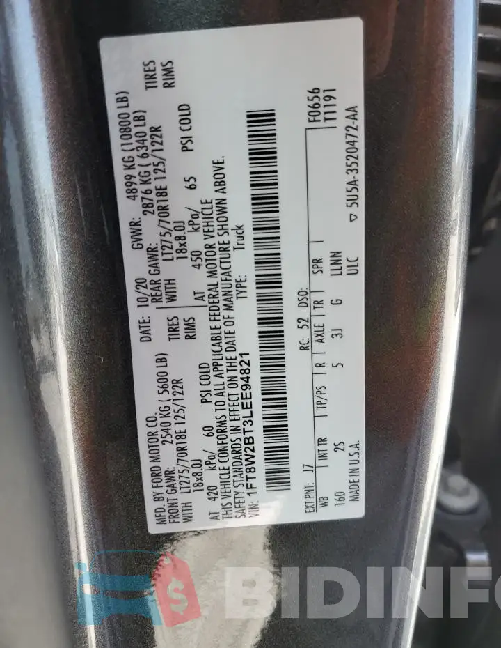 1FT8W2BT3LEE94821 Photo# 12