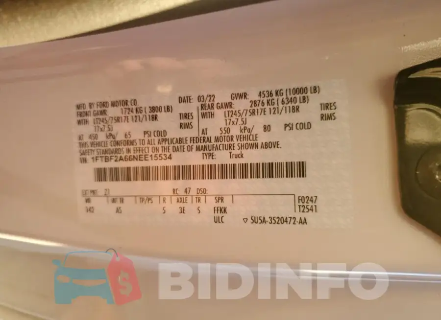 1FTBF2A66NEE15534 Photo# 13