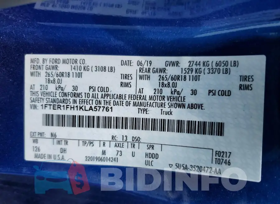1FTER1FH1KLA57761 Photo# 12