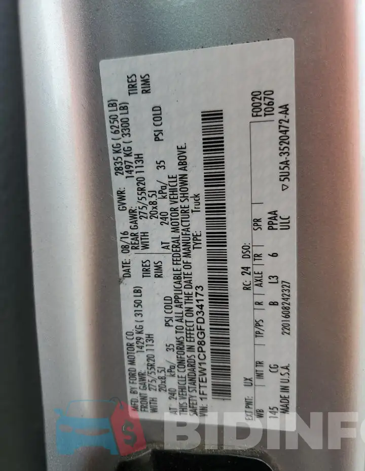 1FTEW1CP8GFD34173 Photo# 12