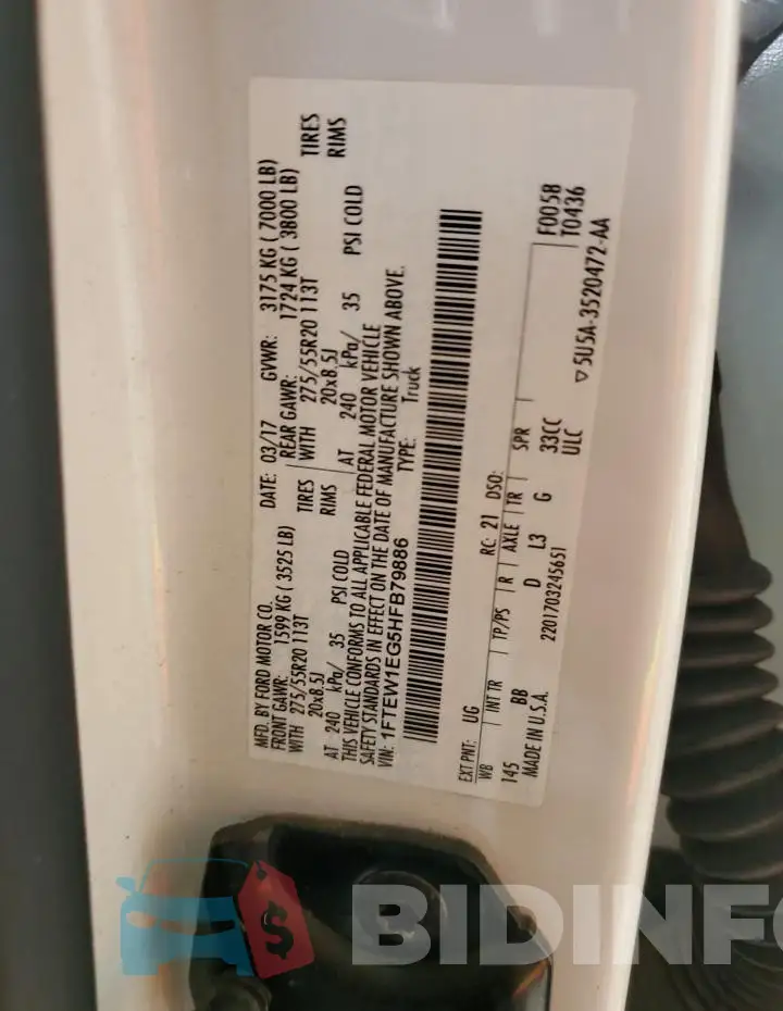 1FTEW1EG5HFB79886 Photo# 12