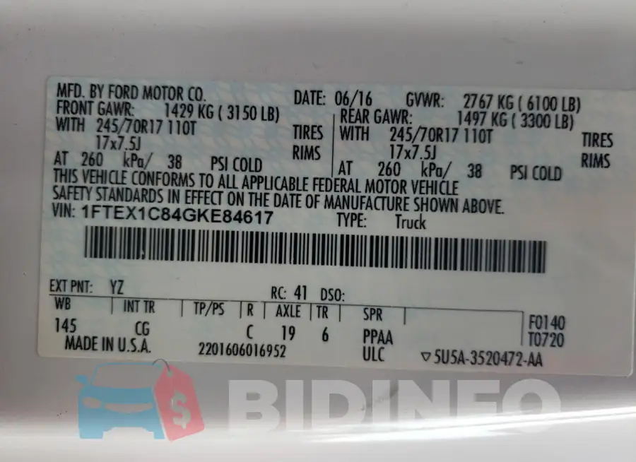 1FTEX1C84GKE84617 Photo# 12