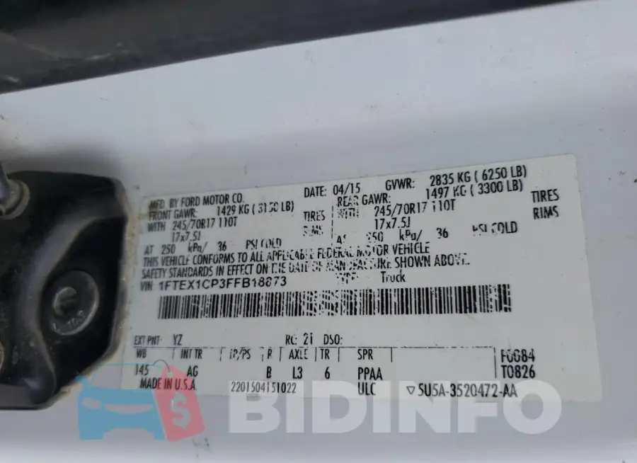 1FTEX1CP3FFB18873 Photo# 12