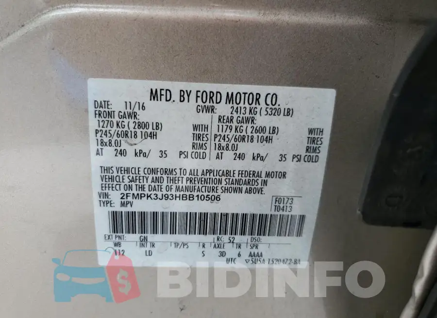 2FMPK3J93HBB10506 Photo# 13