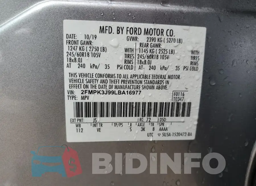 2FMPK3J99LBA16977 Photo# 13