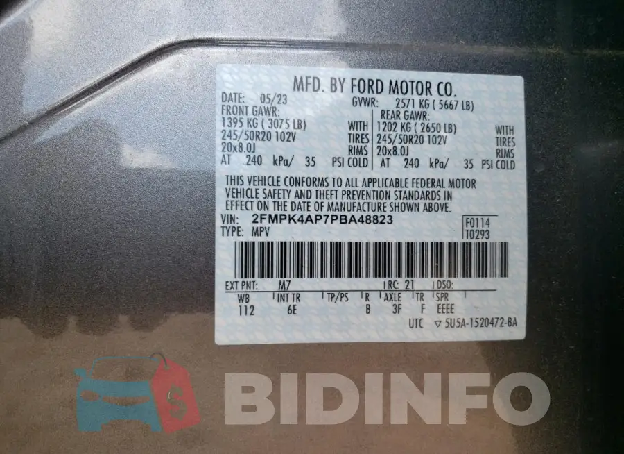 2FMPK4AP7PBA48823 Photo# 13
