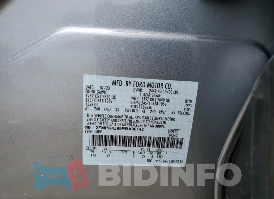 2FMPK4J99RBA06142 Photo# 14