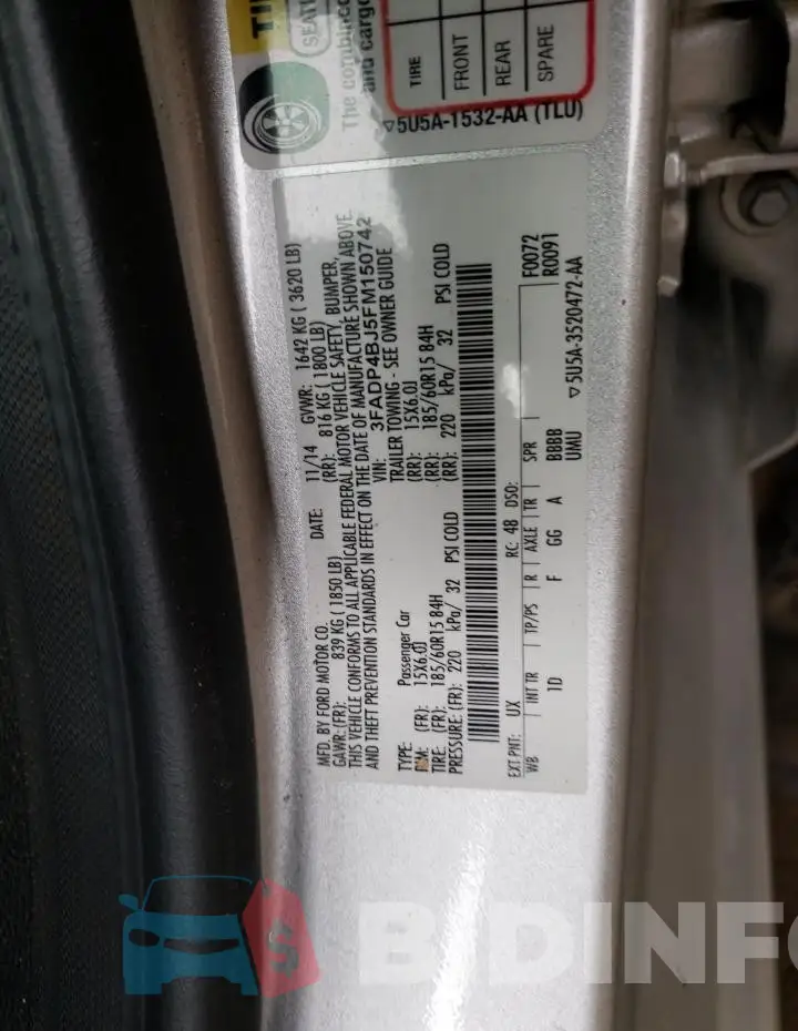 3FADP4BJ5FM150742 Photo# 12