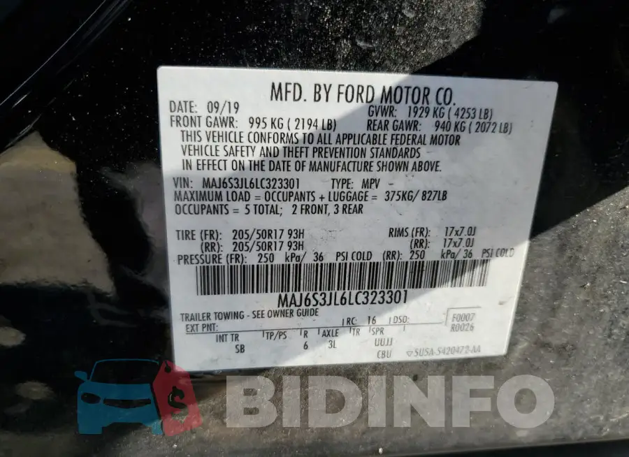 MAJ6S3JL6LC323301 Photo# 13