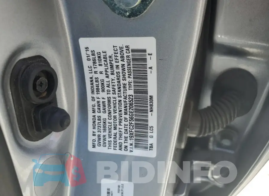 19XFC2F56GE206523 Photo# 12