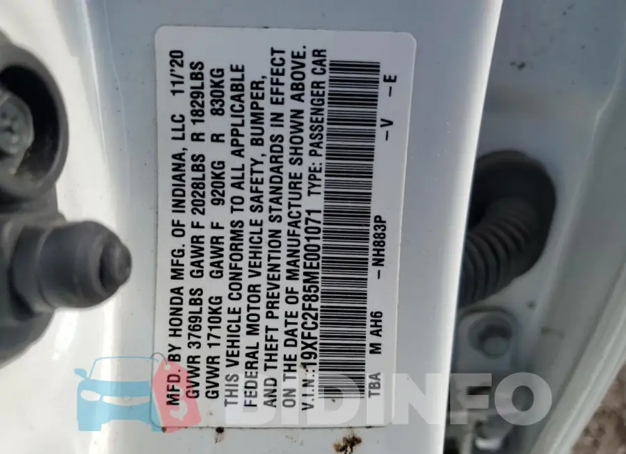 19XFC2F85ME001071 Photo# 12