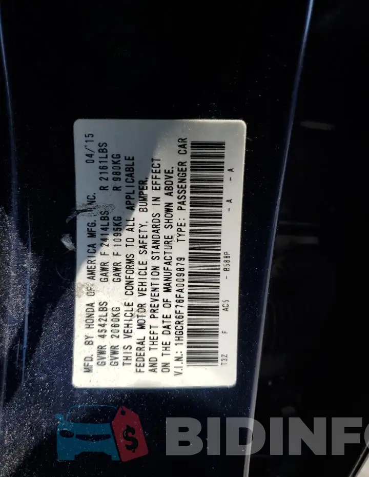 1HGCR6F76FA009879 Photo# 12