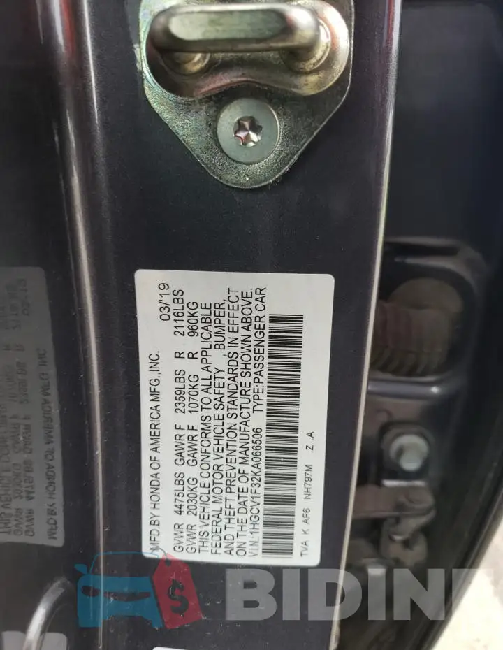 1HGCV1F32KA066506 Photo# 13