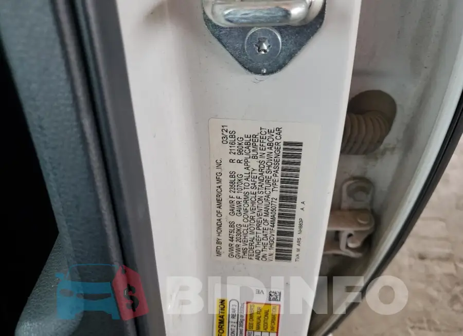 1HGCV1F44MA050772 Photo# 12