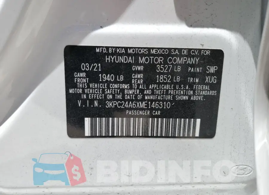 3KPC24A6XME146310 Photo# 12