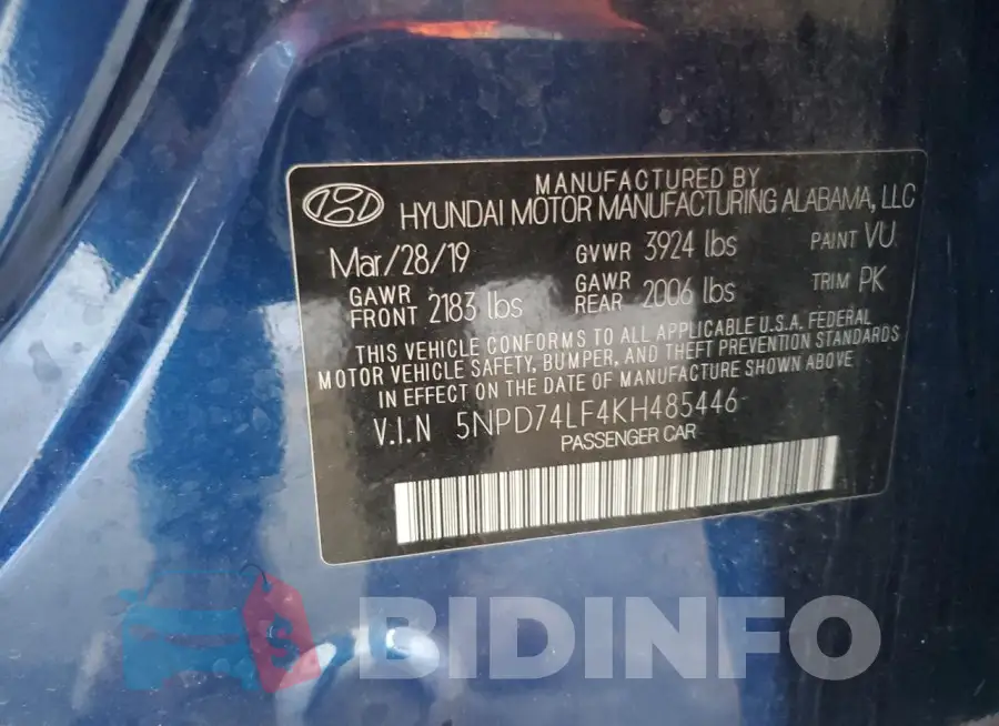 5NPD74LF4KH485446 Photo# 13
