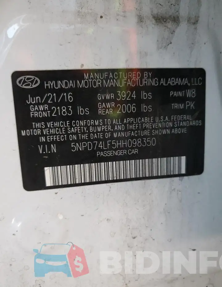 5NPD74LF5HH098350 Photo# 13