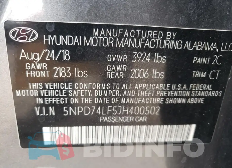5NPD74LF5JH400502 Photo# 12