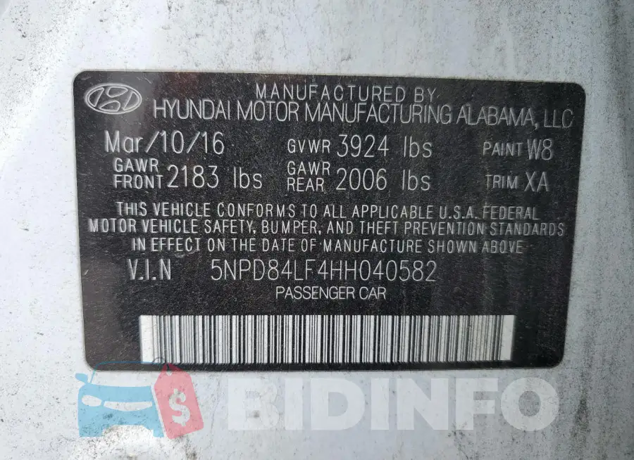 5NPD84LF4HH040582 Photo# 12