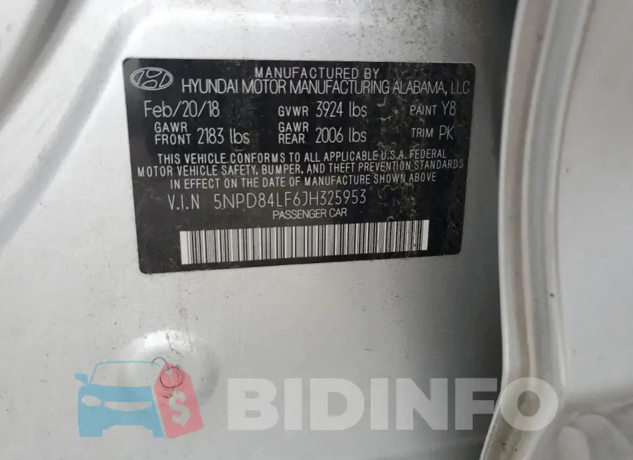 5NPD84LF6JH325953 Photo# 12