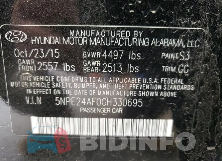5NPE24AF0GH330695 Photo# 12
