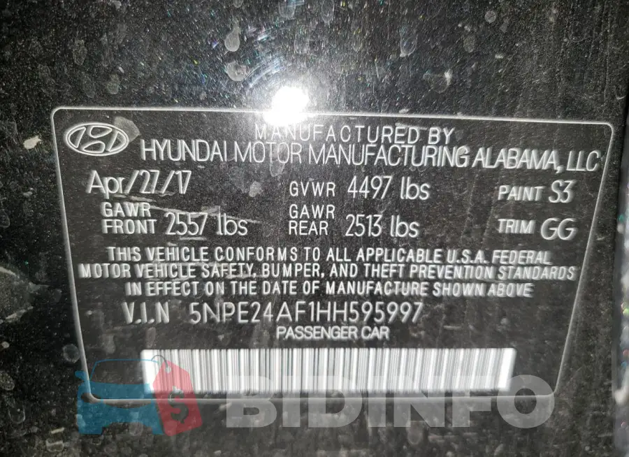 5NPE24AF1HH595997 Photo# 12
