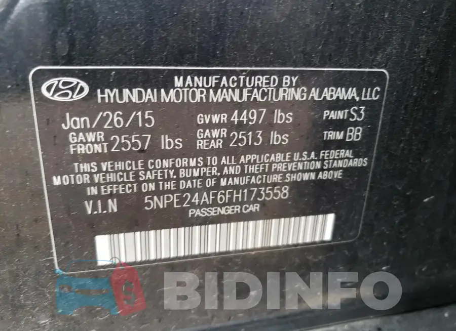 5NPE24AF6FH173558 Photo# 12