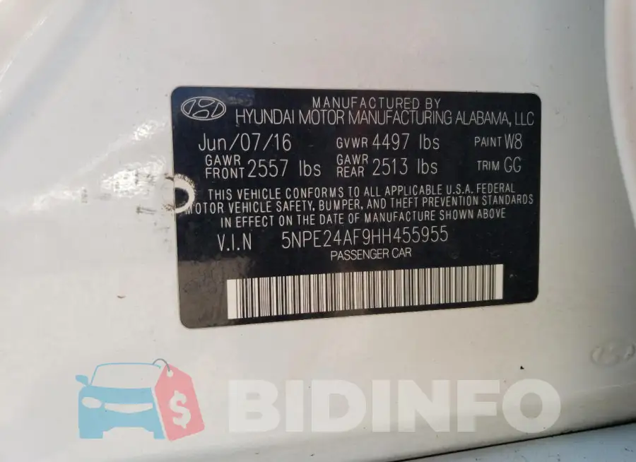 5NPE24AF9HH455955 Photo# 12