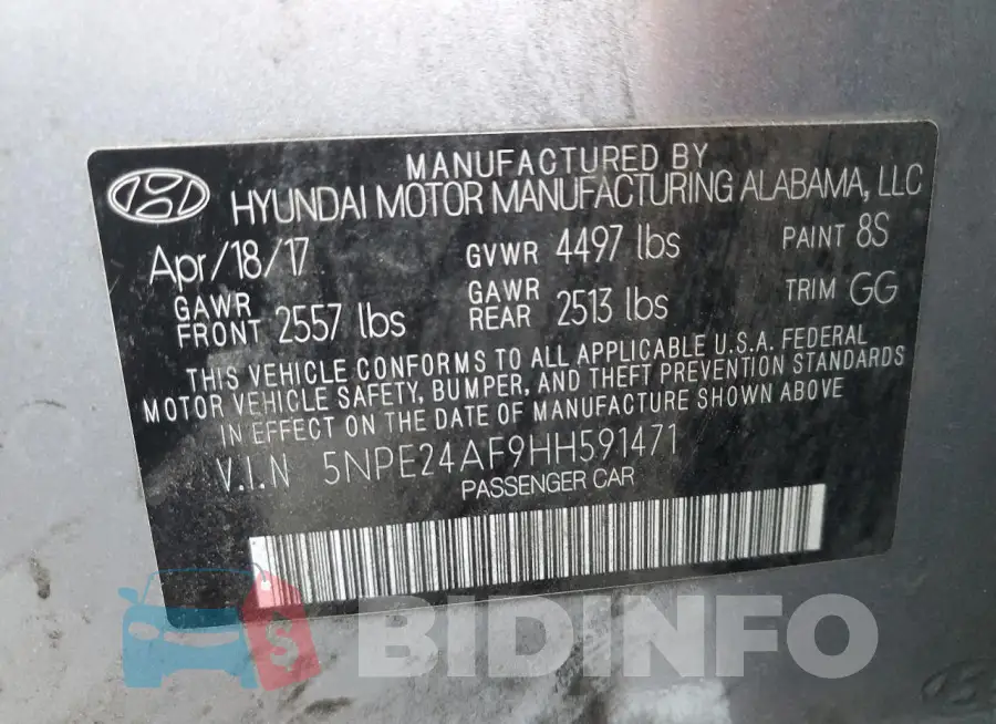 5NPE24AF9HH591471 Photo# 12