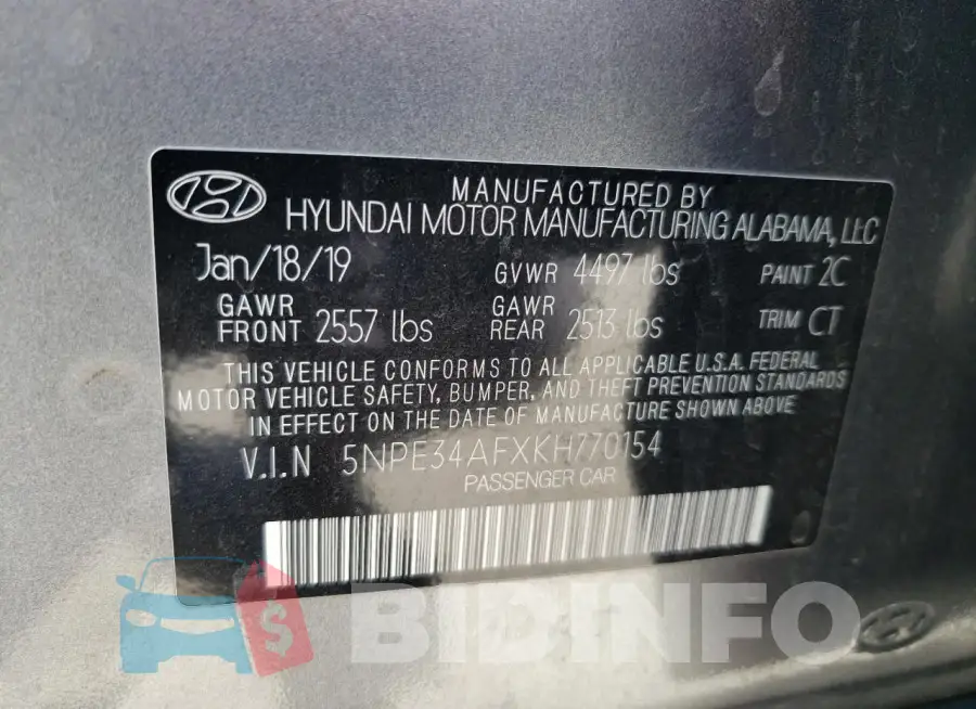 5NPE34AFXKH770154 Photo# 12