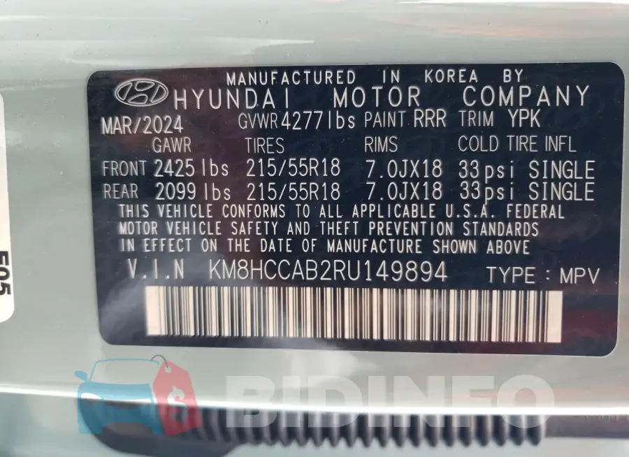 KM8HCCAB2RU149894 Photo# 13