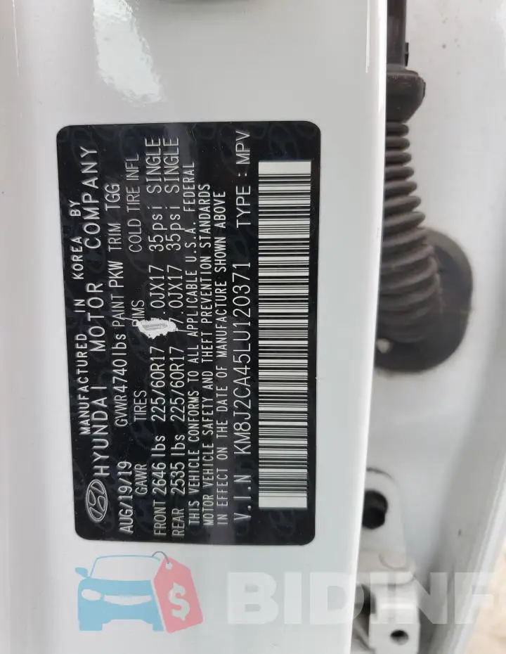 KM8J2CA45LU120371 Photo# 13