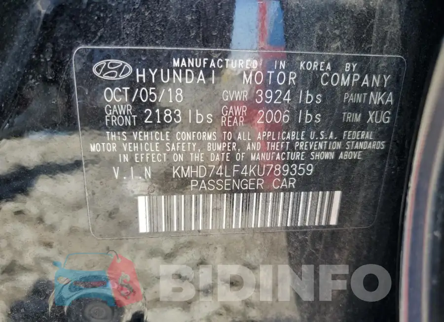 KMHD74LF4KU789359 Photo# 12