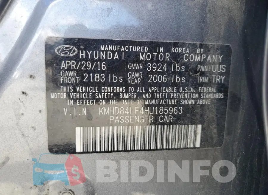 KMHD84LF4HU185963 Photo# 12